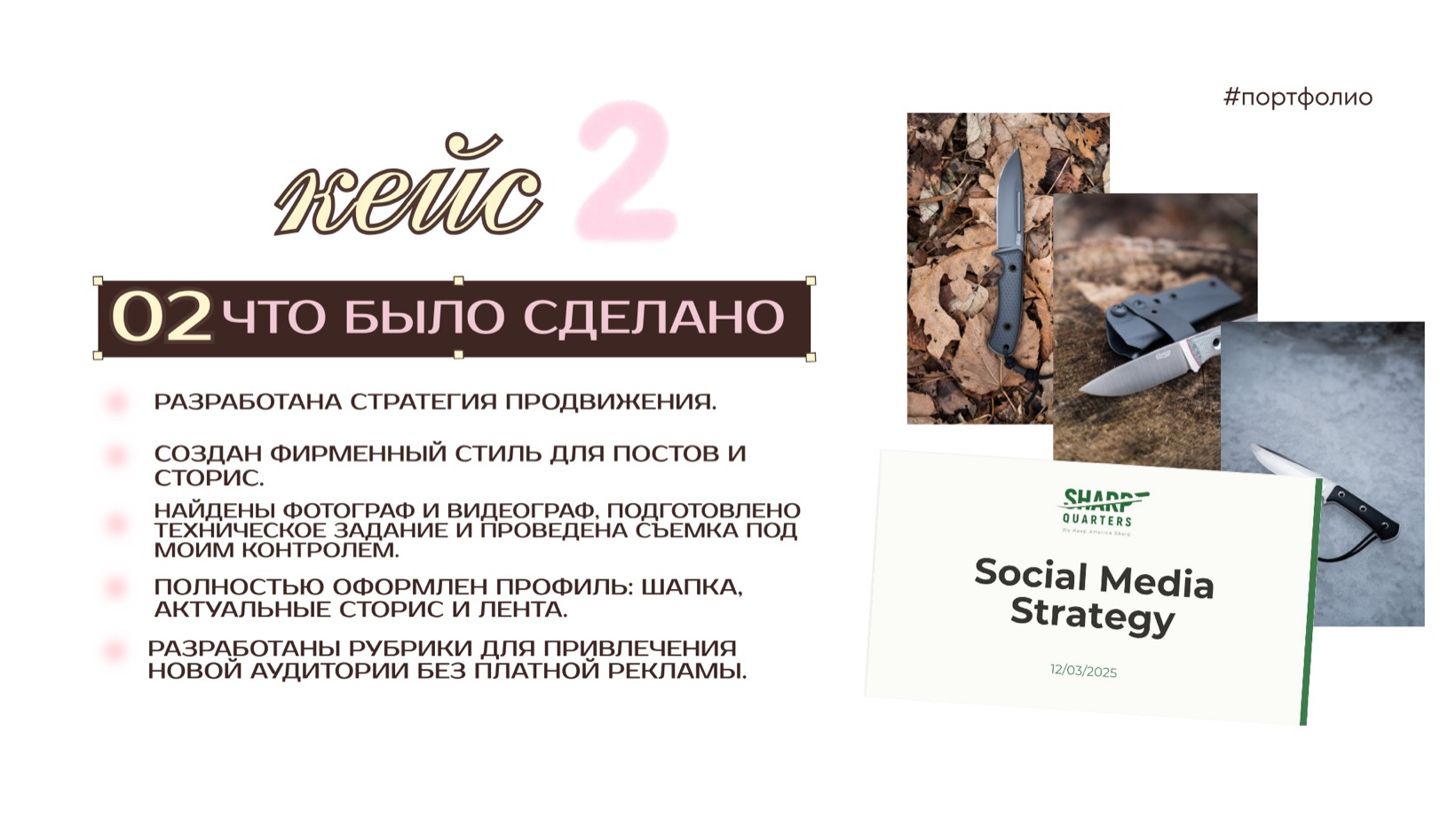 что было сделано · Разработана стратегия продвижения.